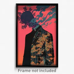 Greek Movie Poster - Man Feeling Tension, Rectangular Plaid Jacket (Art Print)