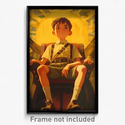Spanish Movie Poster - Boy Feeling Apprehension, Royal Multi Strapped (Print)