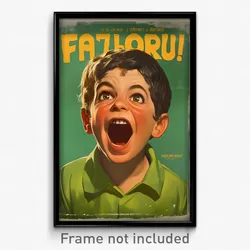 Greek Movie Poster - Boy Feeling Cheeky, Astonishing Green Shirt (Art Print)