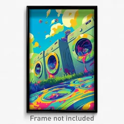 Art Poster - Conventional Washing Machine (Psychedelic Trippy Weird 11x17 Print)