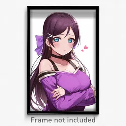 Anime Art Poster - Woman Feeling Humiliation, Flashy Purple Sleeves (Print)