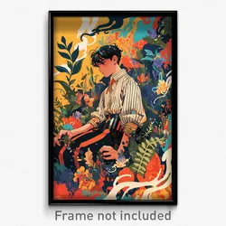 Greek Movie Poster - Boy Feeling Strong, Striped Clothes Around Waist (Print)