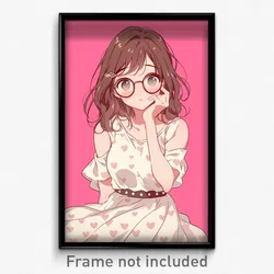 Anime Art Poster - Girl Feeling Miserliness Wearing Unkempt Print (Print)