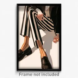 Anime Art Poster - Man Feeling Attentiveness, Strange Vertical Striped Legwear
