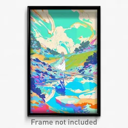 Art Poster - Cool Inlet (Psychedelic Trippy Weird 11x17 Cartoon Print)
