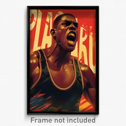 Brazilian Movie Poster - Man Feeling Angry, Glass Basketball Uniform (Art Print)