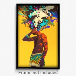 Bollywood Movie Poster - Man Feeling Pensiveness, Bright Torn Shorts (Art Print)