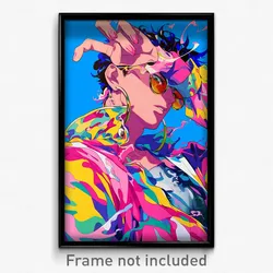 Anime Art Poster - Man Feeling Negative Wearing Awesome Hoop Earrings (Print)