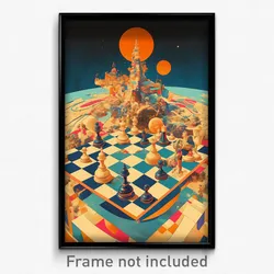Spanish Movie Poster - Barren Chess Board (Spain Retro Film Art Print)
