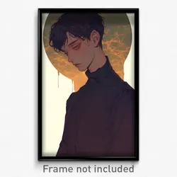 Art Poster - Boy Feeling Hope Wearing Mysterious Ribbed Dress (Art Print)