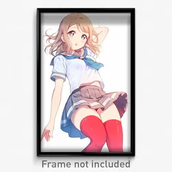Anime Art Poster - Girl Feeling Alarmed Wearing Academic Red Legwear (Print)