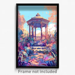 Art Poster - Measly Gazebo (Psychedelic Trippy Weird 11x17 Cartoon Print)