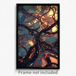 Art Poster - Digital Wire Frame Shoals (Psychedelic Trippy Weird 11x17 Print)