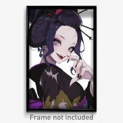 Anime Art Poster - Woman Feeling Thrilled, Original Bat Hair Ornament (Print)