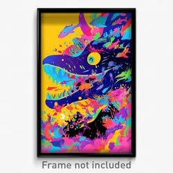 Art Poster - Vivid Zoo (Psychedelic Trippy Weird 11x17 Cartoon Print)