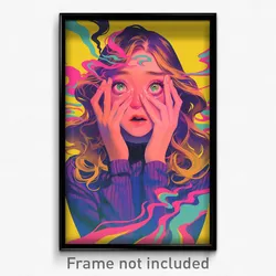 Icelandic Movie Poster - Girl Feeling Nervous, Royal Ribbed Shirt (Art Print)