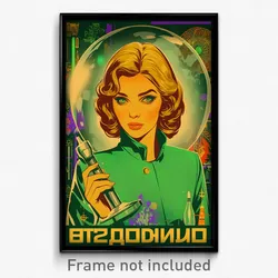Russian Movie Poster - Girl Feeling Humility, Curvy Green Jacket (Art Print)