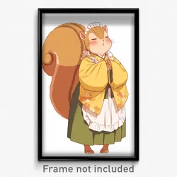 Anime Art Poster - Squirrel Feeling Contentment Wearing Kaput Maid Apron