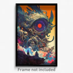 Movie Art Poster - Yellow Aperture (Psychedelic Trippy Retro Cartoon Film Print)