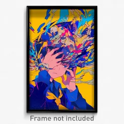 Anime Art Poster - Woman Feeling Gloomy Wearing Acrobatic Blue Sleeves (Print)