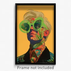 Icelandic Movie Poster - Man Feeling Amusement, Zany Green Tinted Eyewear