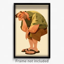 Art Poster - Man Feeling Woe Wearing Crazy Clog Sandals (Art Print)