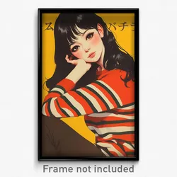 Indonesian Movie Poster - Girl Feeling Strong, Feminine Vertical Striped (Print)