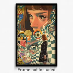 German Movie Poster - Girl Feeling Dislike, Beautiful Checkered Dress (Print)