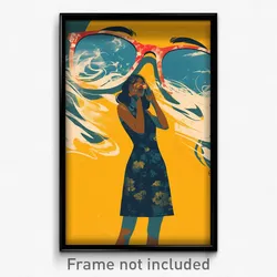 Greek Movie Poster - Woman Feeling Insightful, Baggy Santa (Greece Art Print)