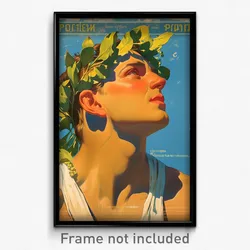 Greek Movie Poster - Man Feeling Pleasure, Smooth Leaf Hair Ornament (Art Print)