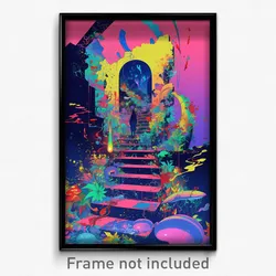 Art Poster - Unrealistic Hall (Psychedelic Trippy Weird 11x17 Print)
