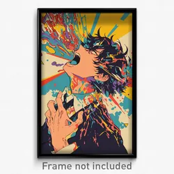 Anime Art Poster - Man Feeling Passion Wearing Black Neckerchief (Print)