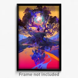 Art Poster - Rural Cascade (Psychedelic Trippy Weird 11x17 Cartoon Print)