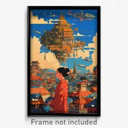 French Movie Poster - Lovely Thai City (France Psychedelic Art Retro Film Print)