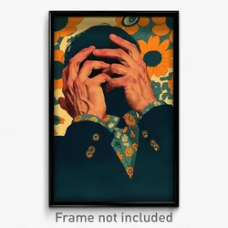 German Movie Poster - Man Feeling Guilt, Cute Flower Bracelet (Art Print)