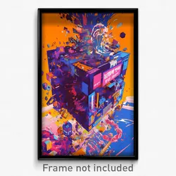Spanish Movie Poster - Wire Frame Glitchy Furth (Spain Retro Film Art Print)