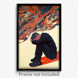 Movie Art Poster - Man Feeling Grief Wearing Warm Black Socks (Retro Film Print)