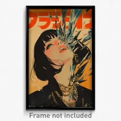 French Movie Poster - Woman Feeling Vengeful, Jagged Gold Necklace (Art Print)