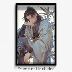 Anime Art Poster - Man Feeling Anxious Wearing Silver Gradient Legwear (Print)
