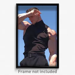 Art Poster - Man Feeling Rattled Wearing Glaring Cropped Vest (Print)