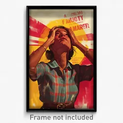 Mexican Movie Poster - Woman Feeling Elation, Rosy Plaid Shirt (Art Print)