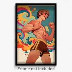 Greek Movie Poster - Boy Feeling Cheeky, Imaginative Brown Shorts (Art Print)