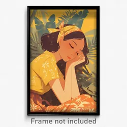 Indonesian Movie Poster - Girl Feeling Tired, Adorable Tress Ribbon (Art Print)
