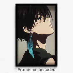 Anime Art Poster - Man Feeling Suspense Wearing Rundown Feather Earrings (Print)