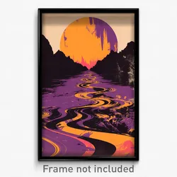 German Movie Poster - Purple Waterway (Germany Psychedelic Art Retro Film Print)