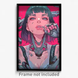 Movie Art Poster - Girl Feeling Aversion, Gray Lace Trimmed (Retro Film Print)