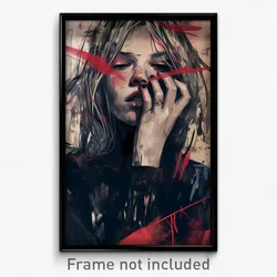 Art Poster - Girl Feeling Outrage Wearing Animated Layered (Art Print)