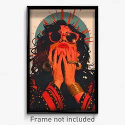 Mexican Movie Poster - Woman Feeling Patience, Simple Red Gloves (Art Print)