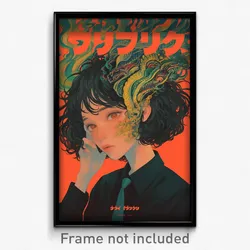Thai Movie Poster - Girl Feeling Unsettled, Bronze Aqua Necktie (Art Print)