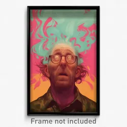 Icelandic Movie Poster - Man Feeling Unnerved, Grimy Aqua Headwear (Art Print)